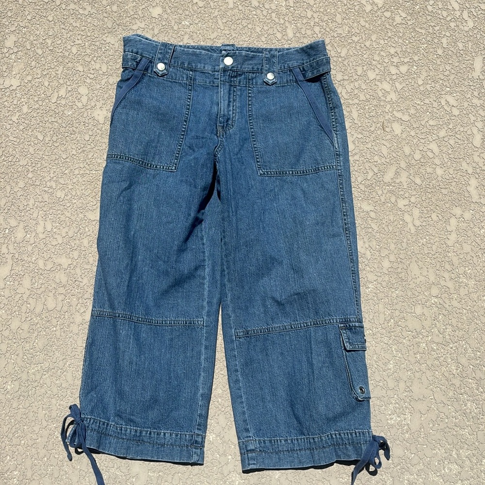Sigrid Olsen Cropped Denim Cargo Boho Jeans Size 4